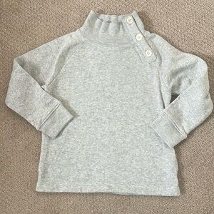 J. Crew Factory Gray Wide Button-Collar Pullover Sweatshirt (size 4-5)